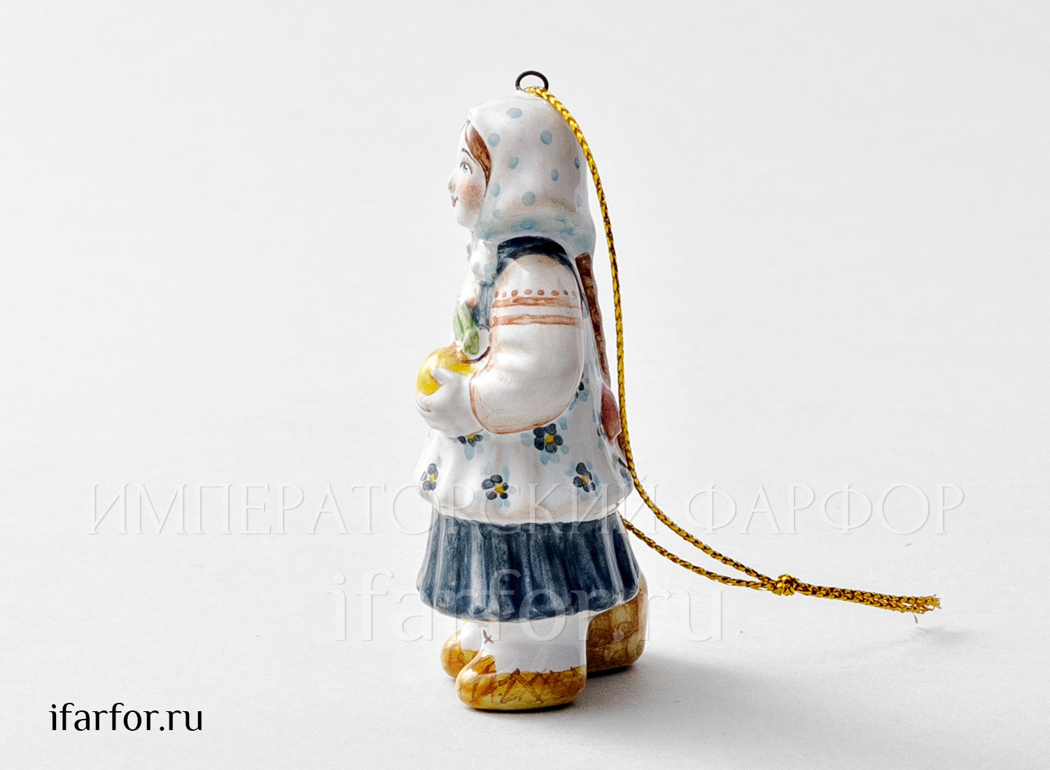Елочная игрушка «Девочка с яблоками»