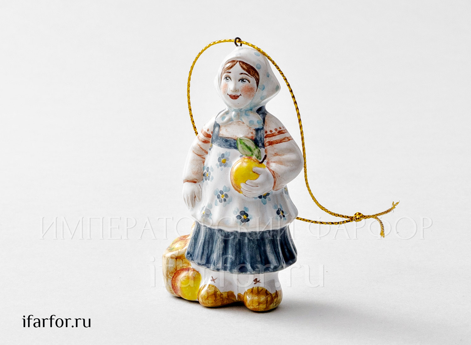 Елочная игрушка «Девочка с яблоками»