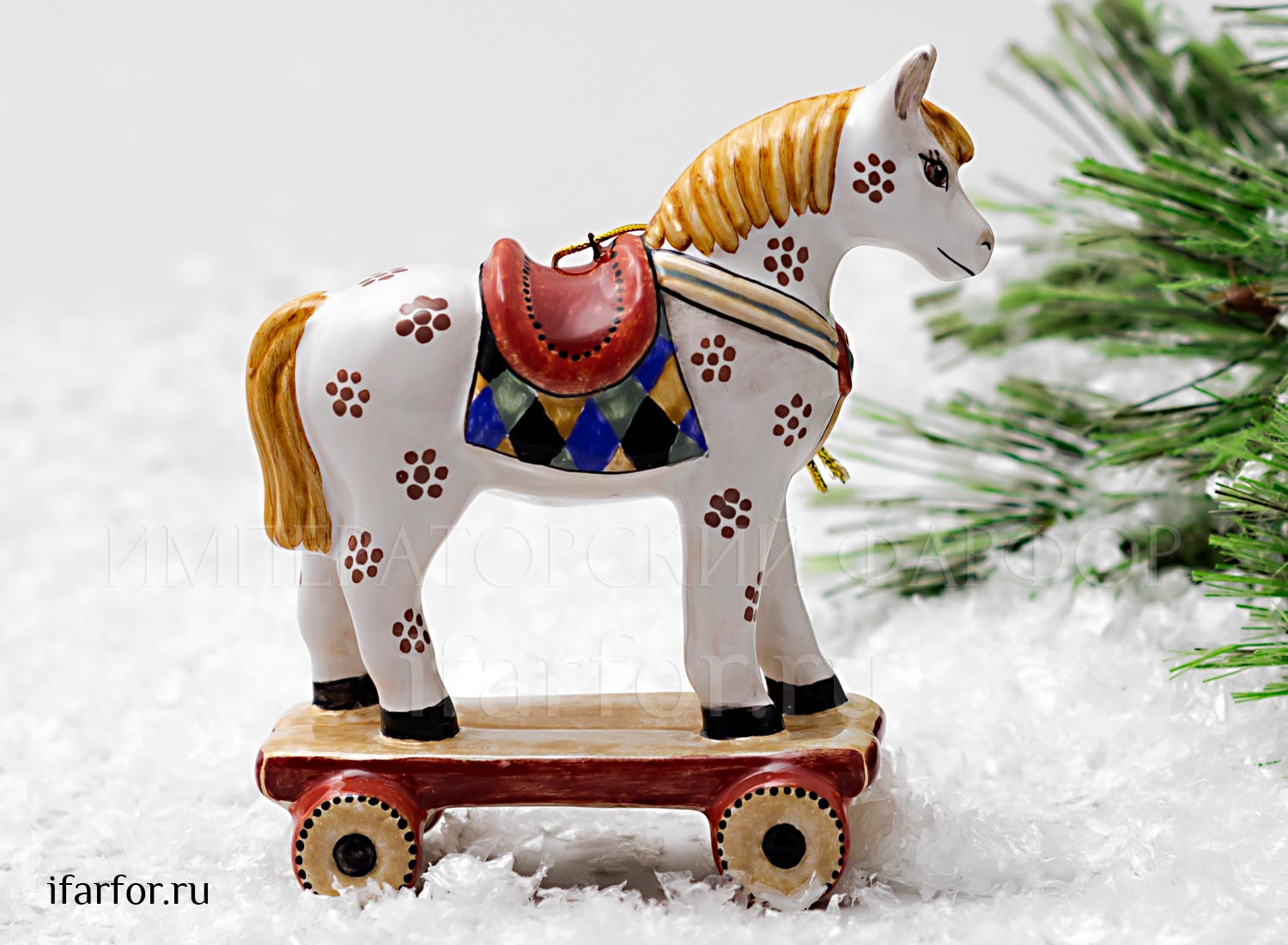 Елочная игрушка «Лошадка-каталка»