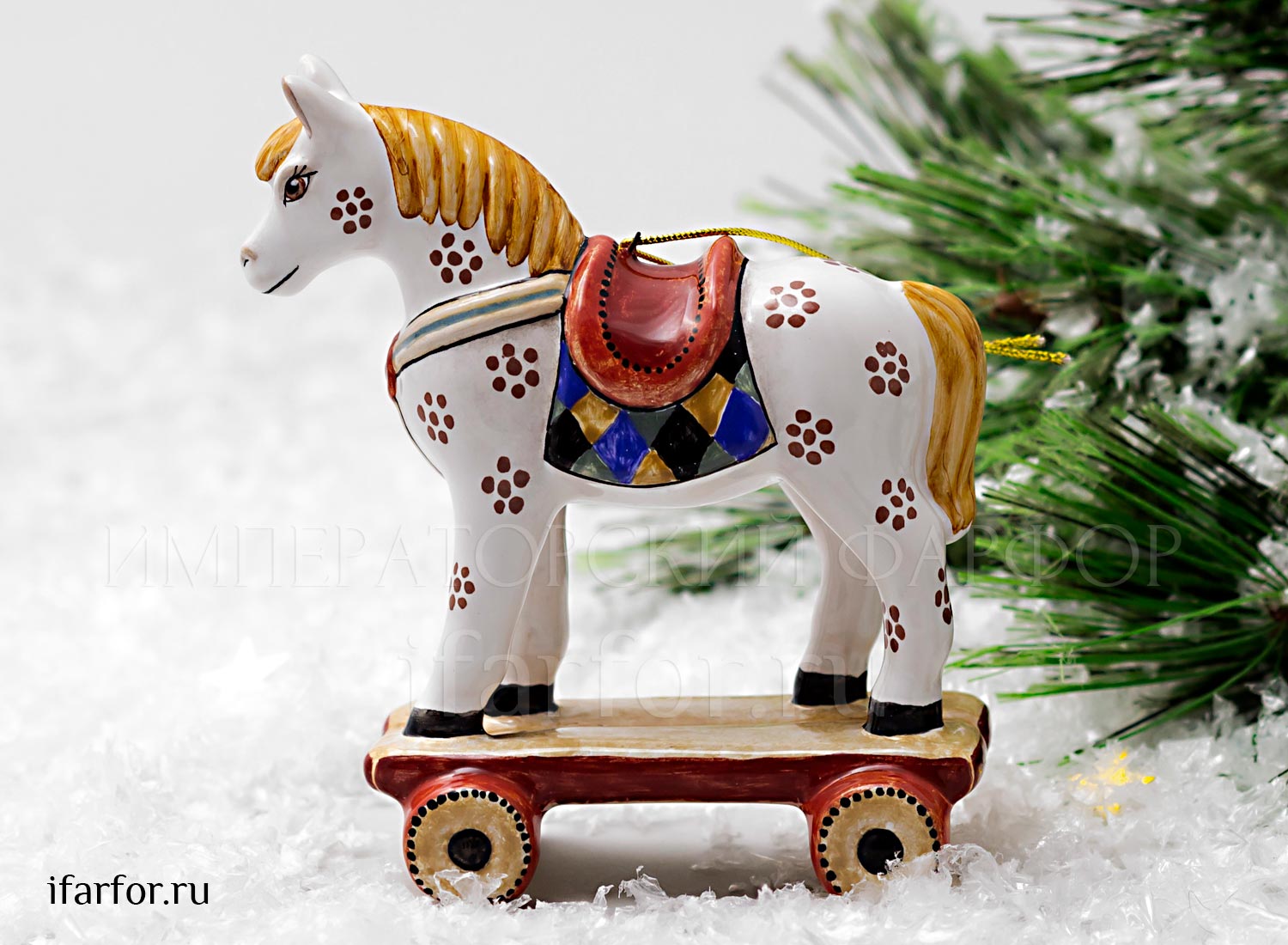Елочная игрушка «Лошадка-каталка»