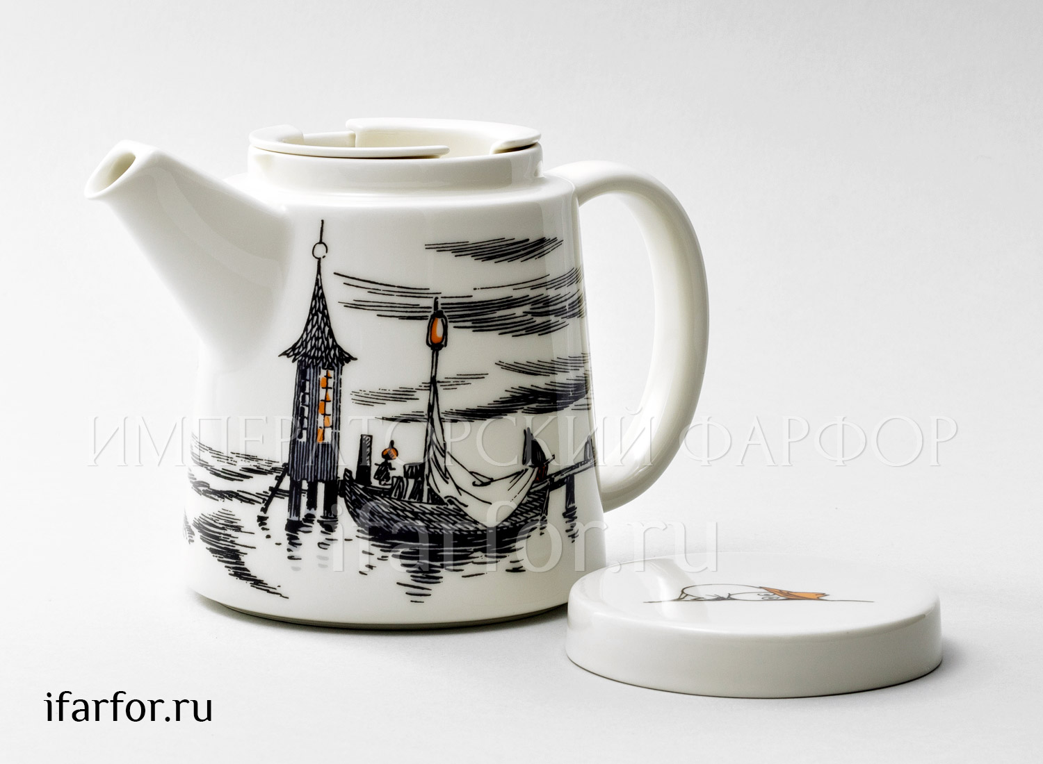 Чайник в подарочной коробке «К истокам» Форма: Arabia MOOMIN. Фарфор. 700 мл.