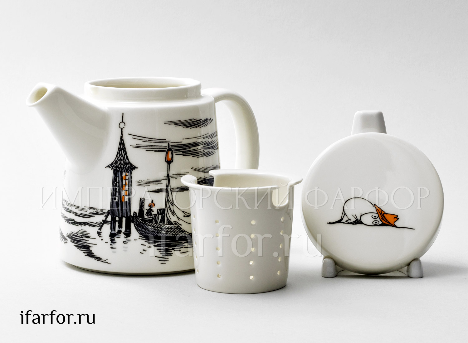 Чайник в подарочной коробке «К истокам» Форма: Arabia MOOMIN. Фарфор. 700 мл.