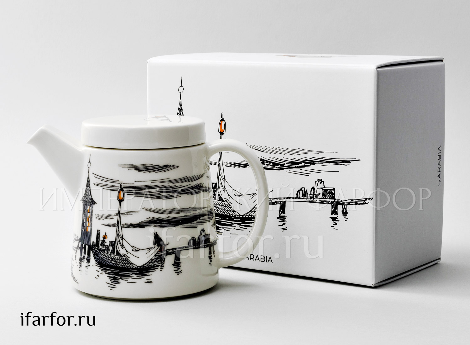 Чайник в подарочной коробке «К истокам» Форма: Arabia MOOMIN. Фарфор. 700 мл.