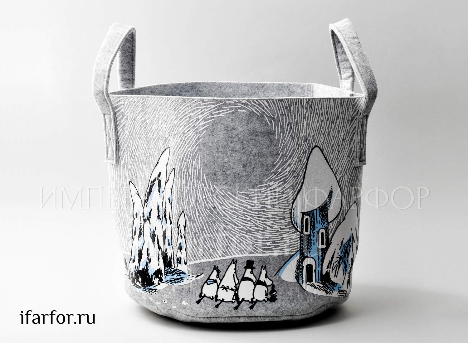Корзина для хранения «Снежная долина» Форма: Arabia MOOMIN. Текстиль, ПВХ