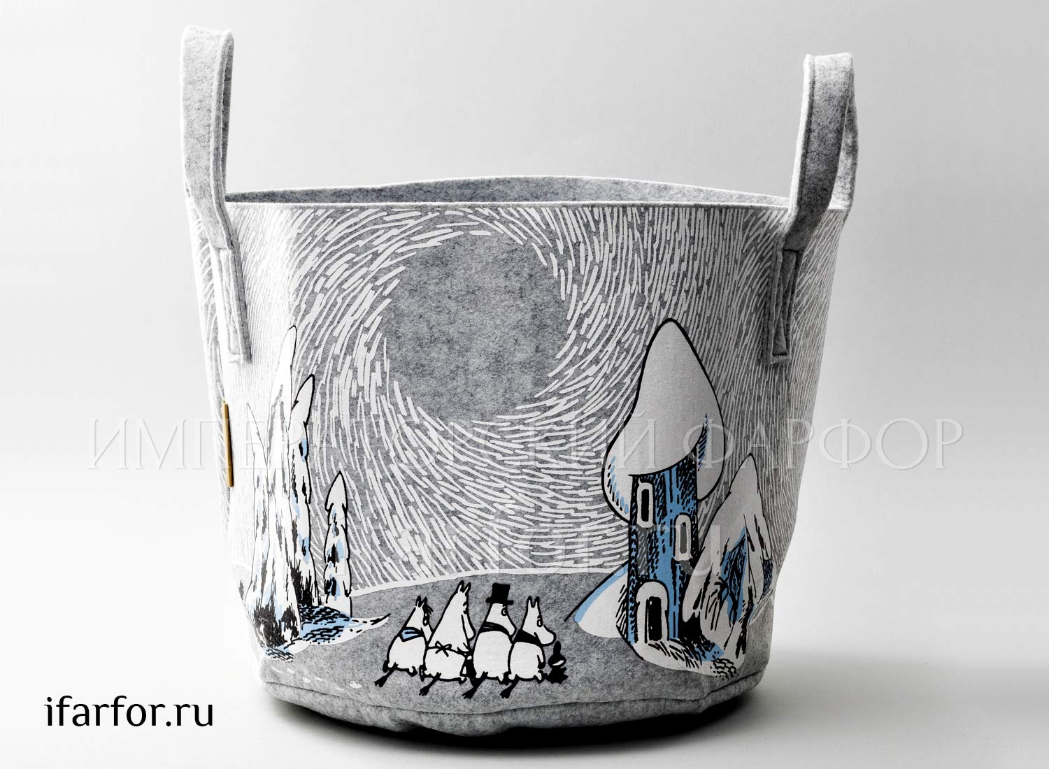 Корзина для хранения «Снежная долина» Форма: Arabia MOOMIN. Текстиль, ПВХ