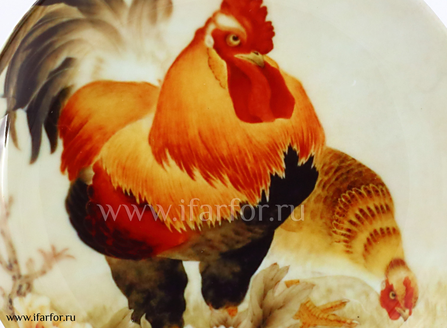 Декоративная тарелка «Петух и курочка»