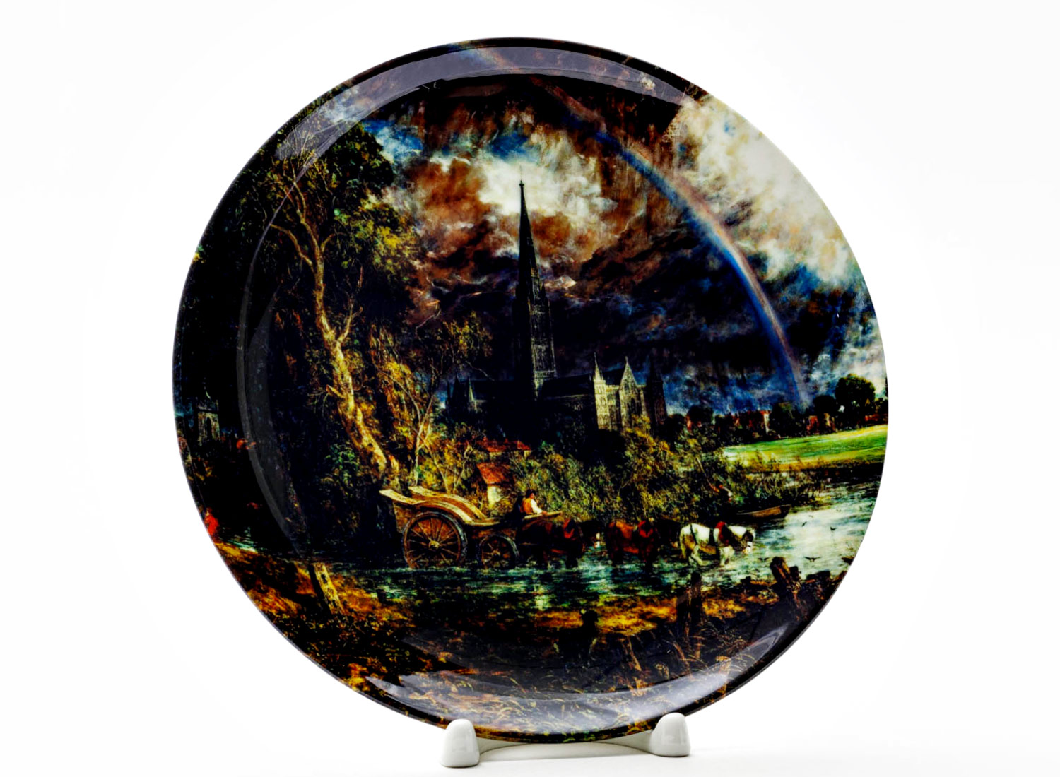 Декоративная тарелка Джон Констебл Вид на кафедральный собор Солсбери с луга 1831г.