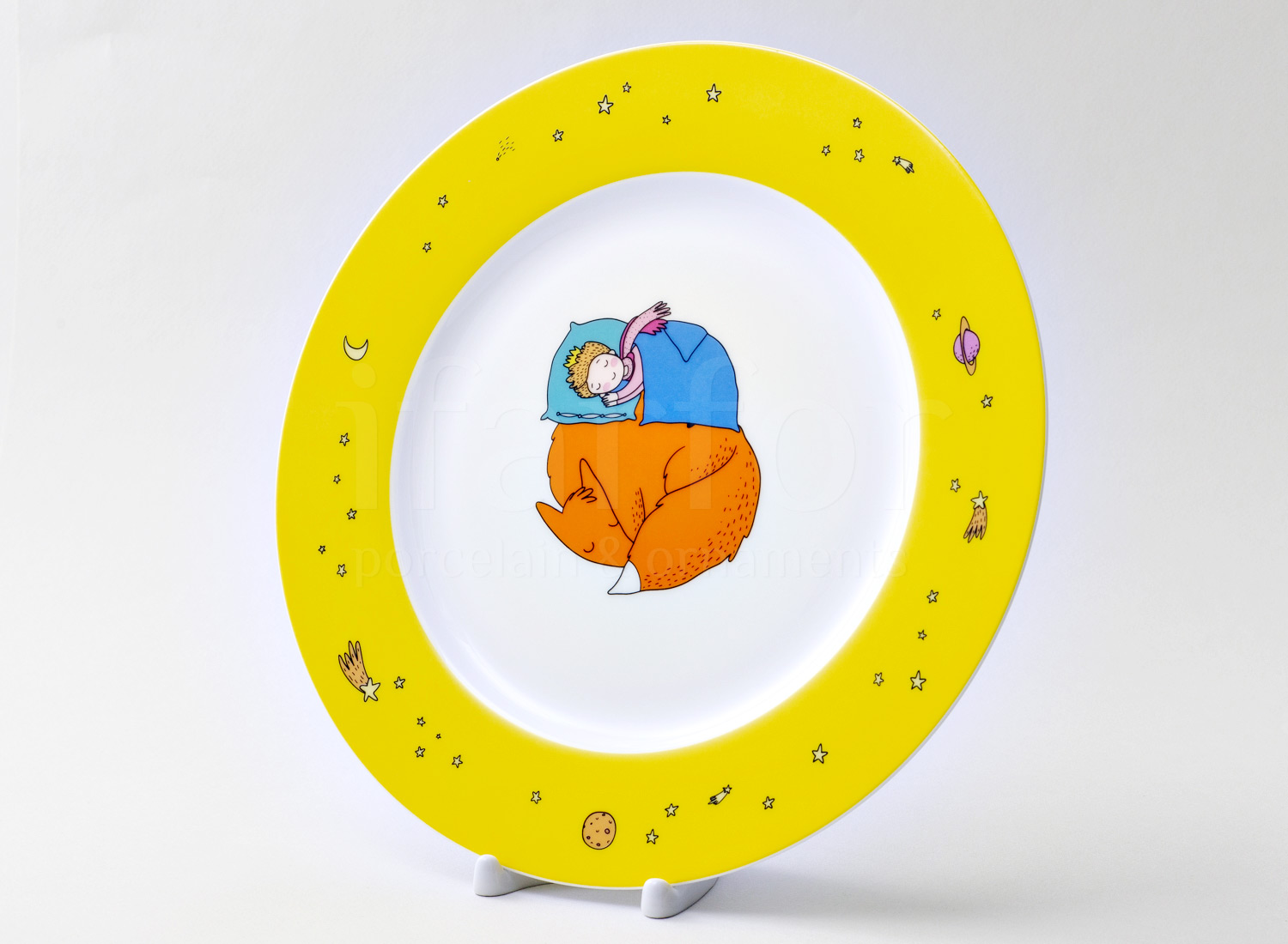 Тарелка плоская второй сорт «Маленький принц. Лимонный»