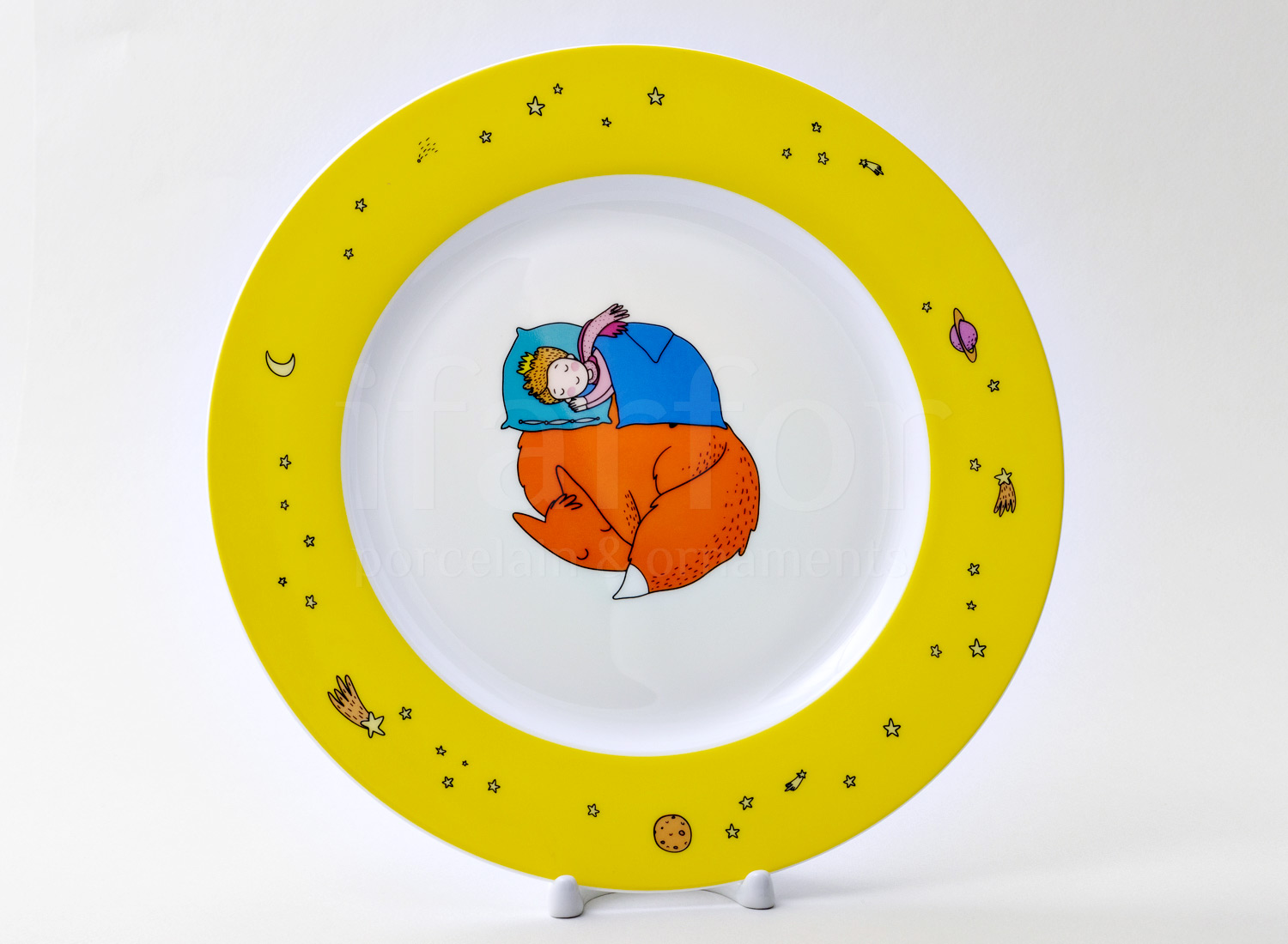 Тарелка плоская второй сорт «Маленький принц. Лимонный»