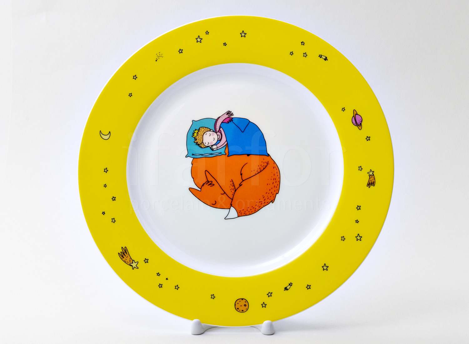 Тарелка плоская второй сорт «Маленький принц. Лимонный»