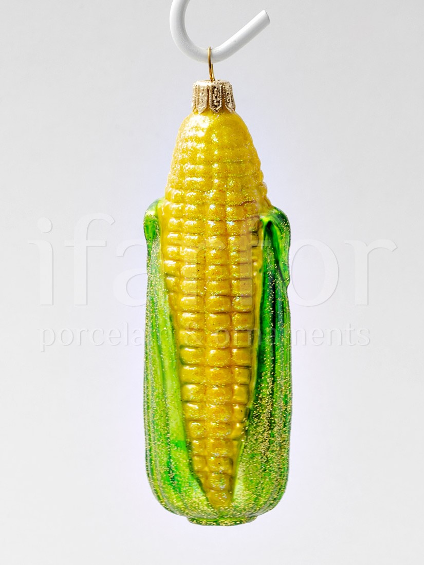 Елочная игрушка «Кукуруза» Стекло. 40 x 125 мм.
