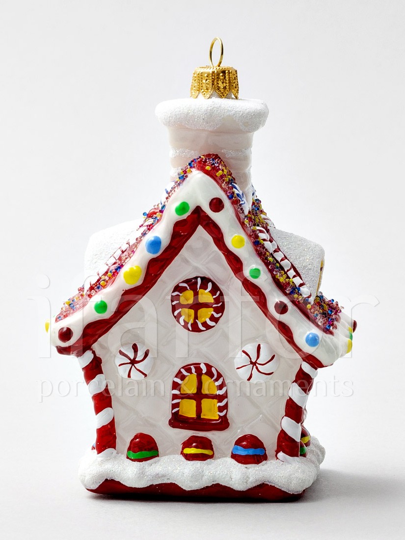Елочная игрушка «Пряничный домик» Стекло. 85 x 125 мм.