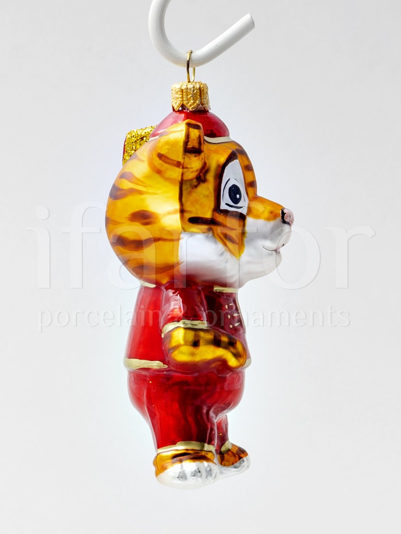 Елочная игрушка «Год Тигра» Стекло. 80 x 105 мм.
