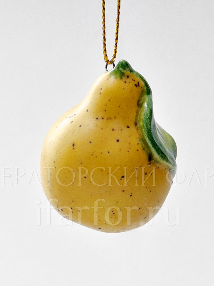 Елочная игрушка «Груша мини» Форма: Груша мини. Майолика. 35 x 50 мм.