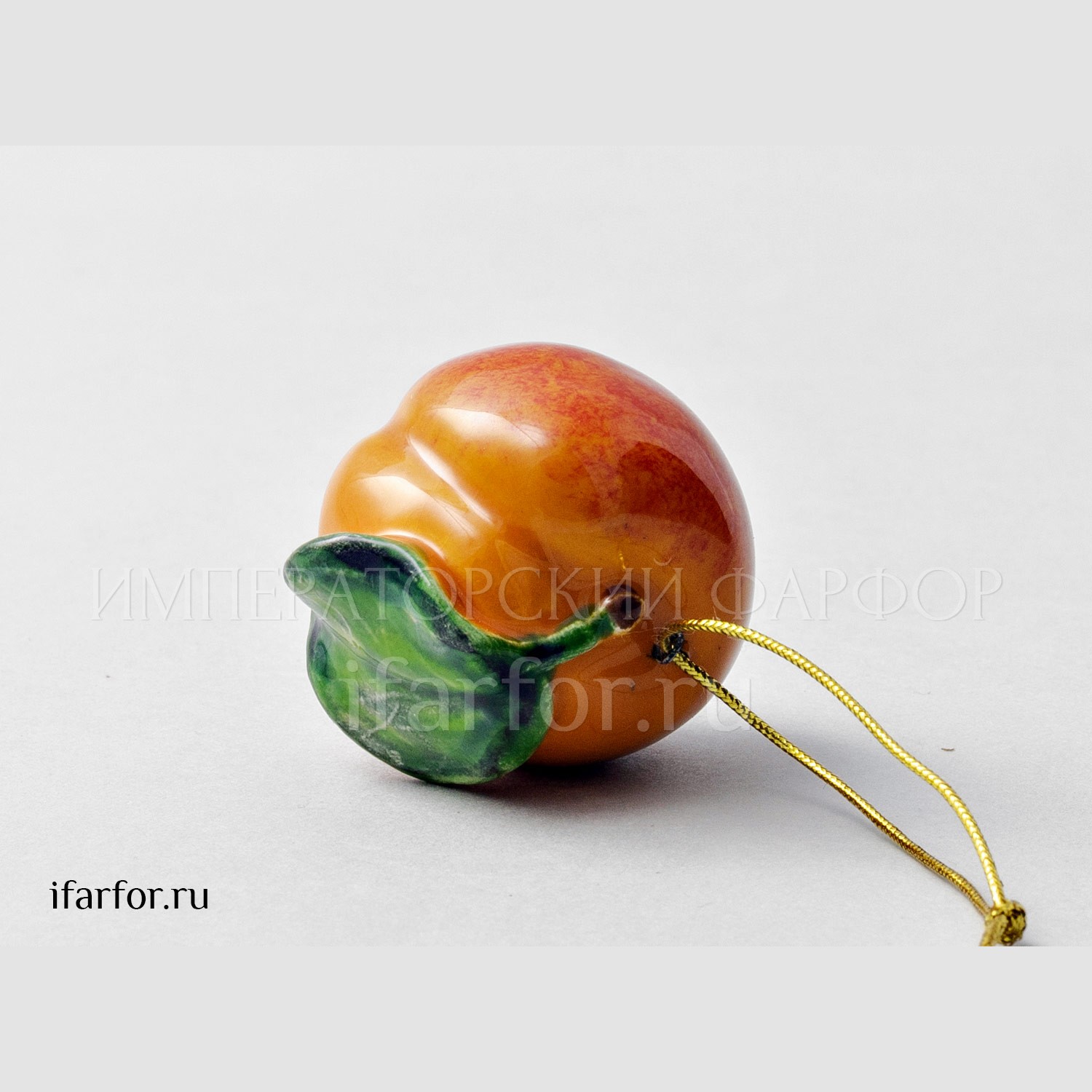 Елочная игрушка «Персик мини» Форма: Персик мини. Майолика. 40 x 40 мм.