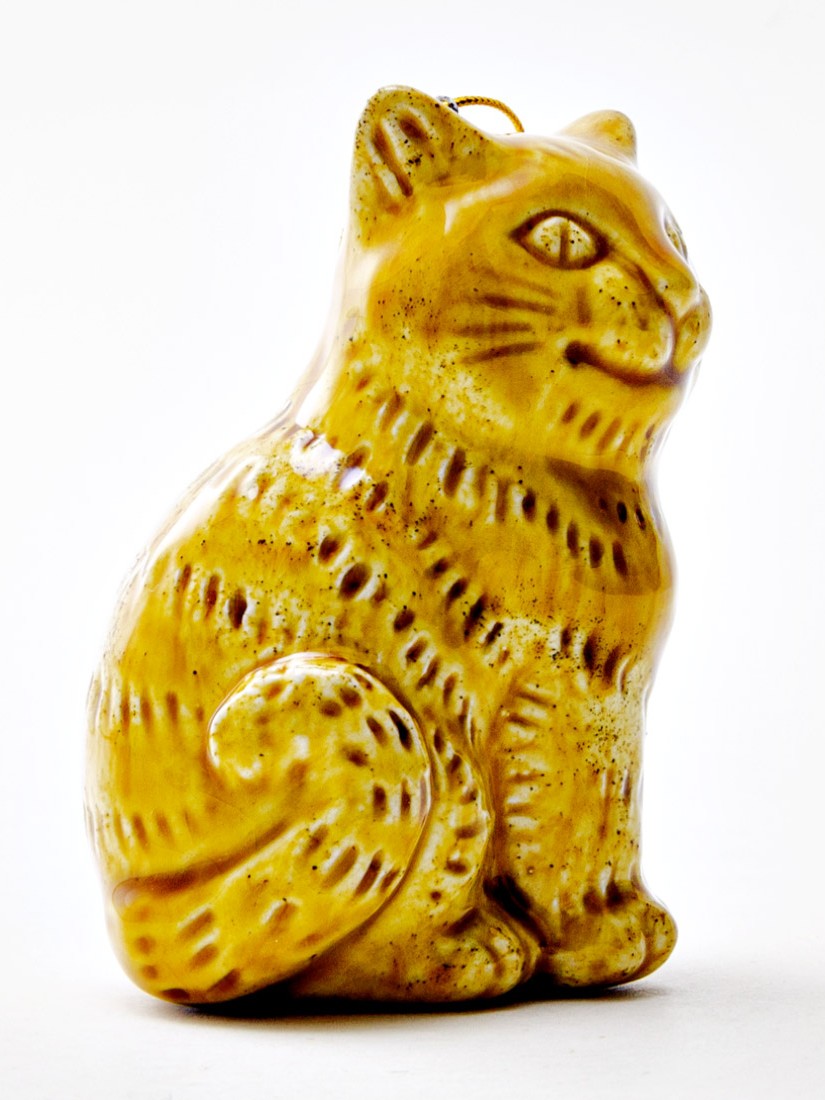 Елочная игрушка «Котик» Майолика. 40 x 43 x 85 мм.