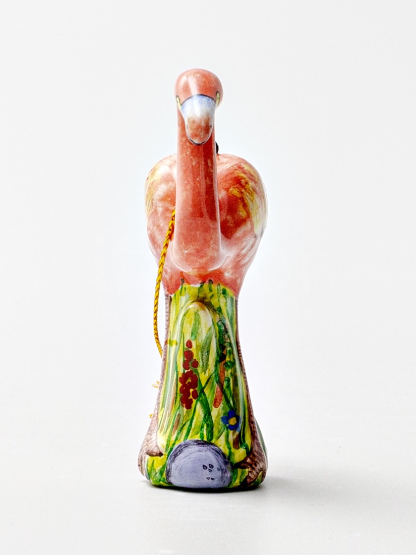 Елочная игрушка «Фламинго» Форма: Фламинго. Майолика. 63 x 30 x 78 мм.