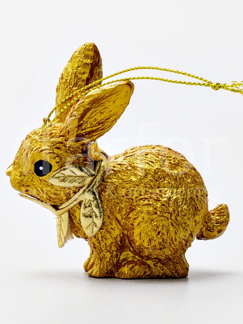 Елочная игрушка «Кролик» Смола. 85 мм.