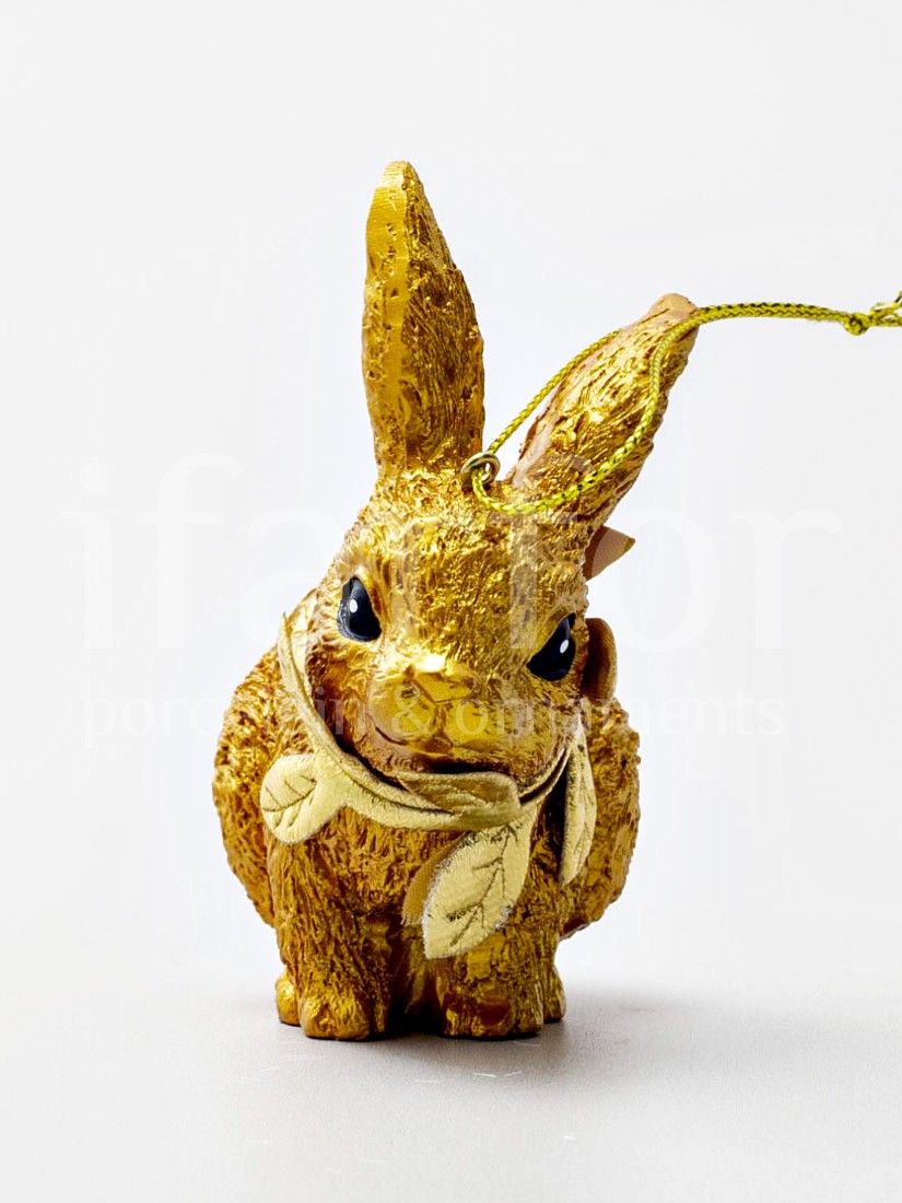 Елочная игрушка «Кролик» Смола. 85 мм.