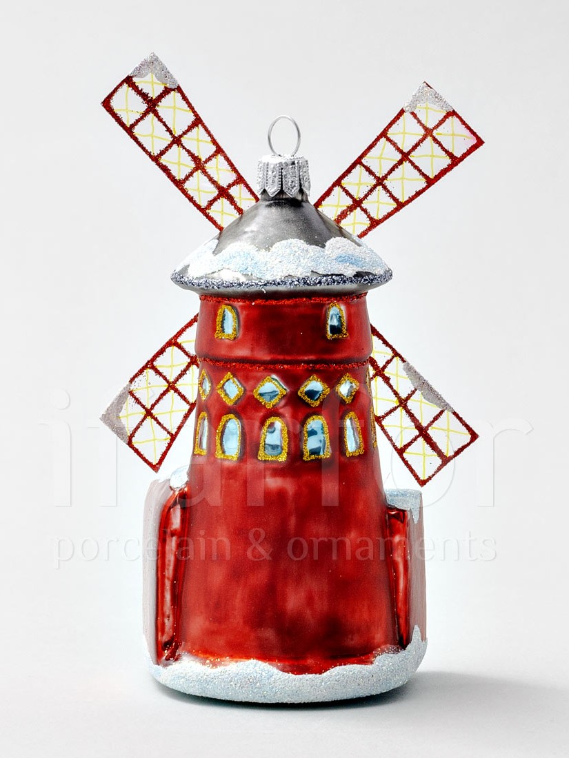 Елочная игрушка «Moulin Rouge» Стекло. 60 x 115 мм.