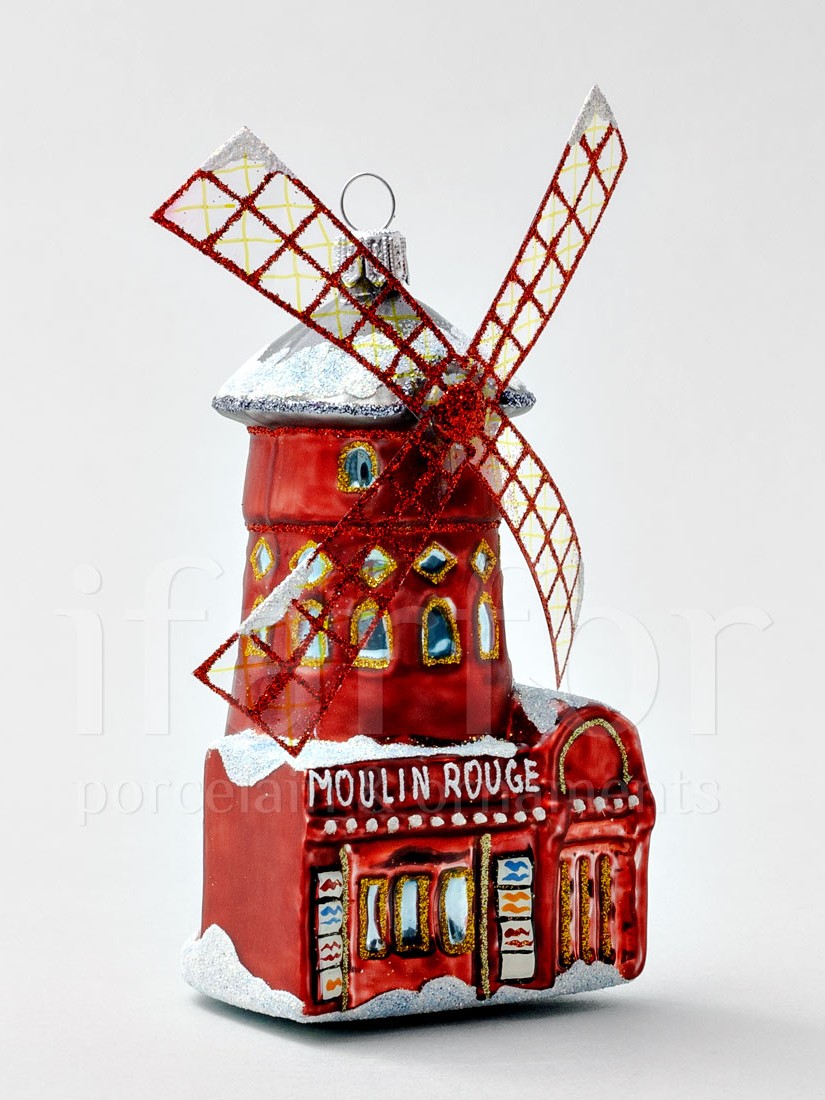 Елочная игрушка «Moulin Rouge» Стекло. 60 x 115 мм.