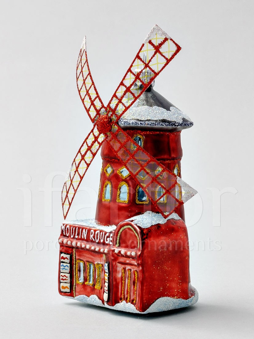 Елочная игрушка «Moulin Rouge» Стекло. 60 x 115 мм.