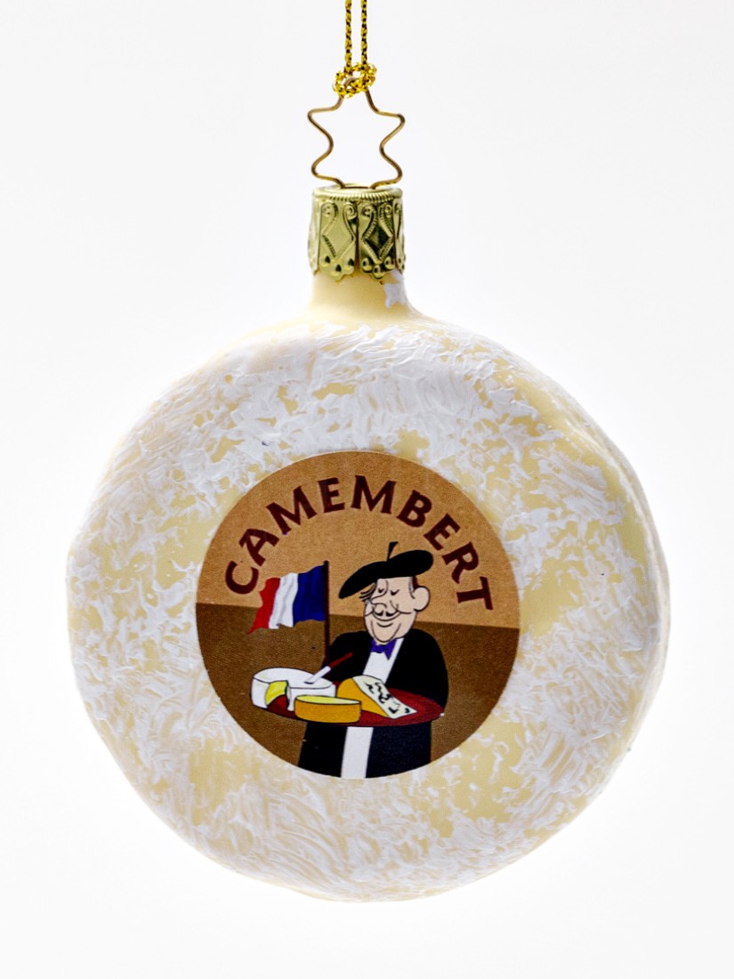 Елочная игрушка «Сыр Camembert» Стекло. 75 x 100 мм.