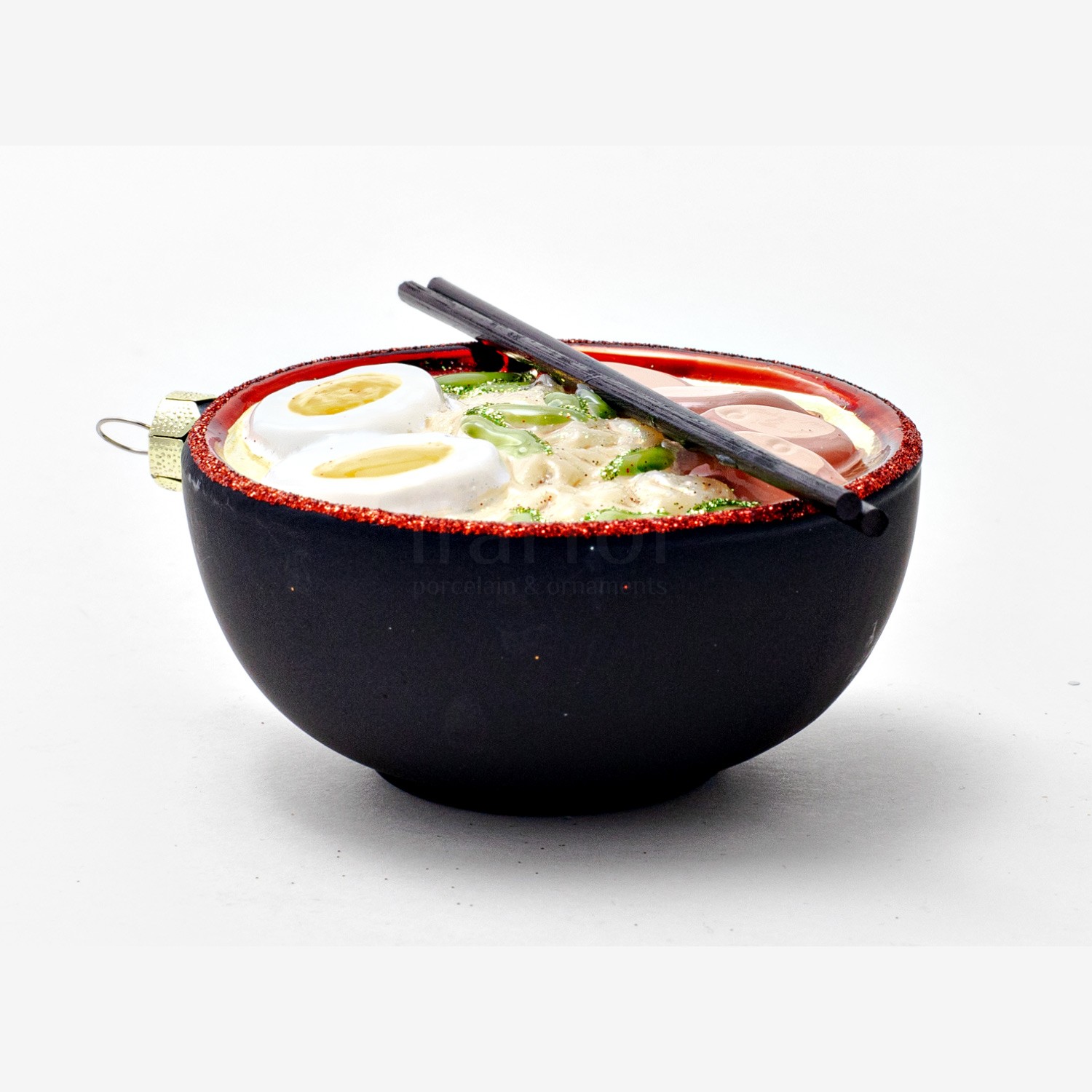Елочная игрушка «Суп Ramen» Стекло. 90 x 95 мм.