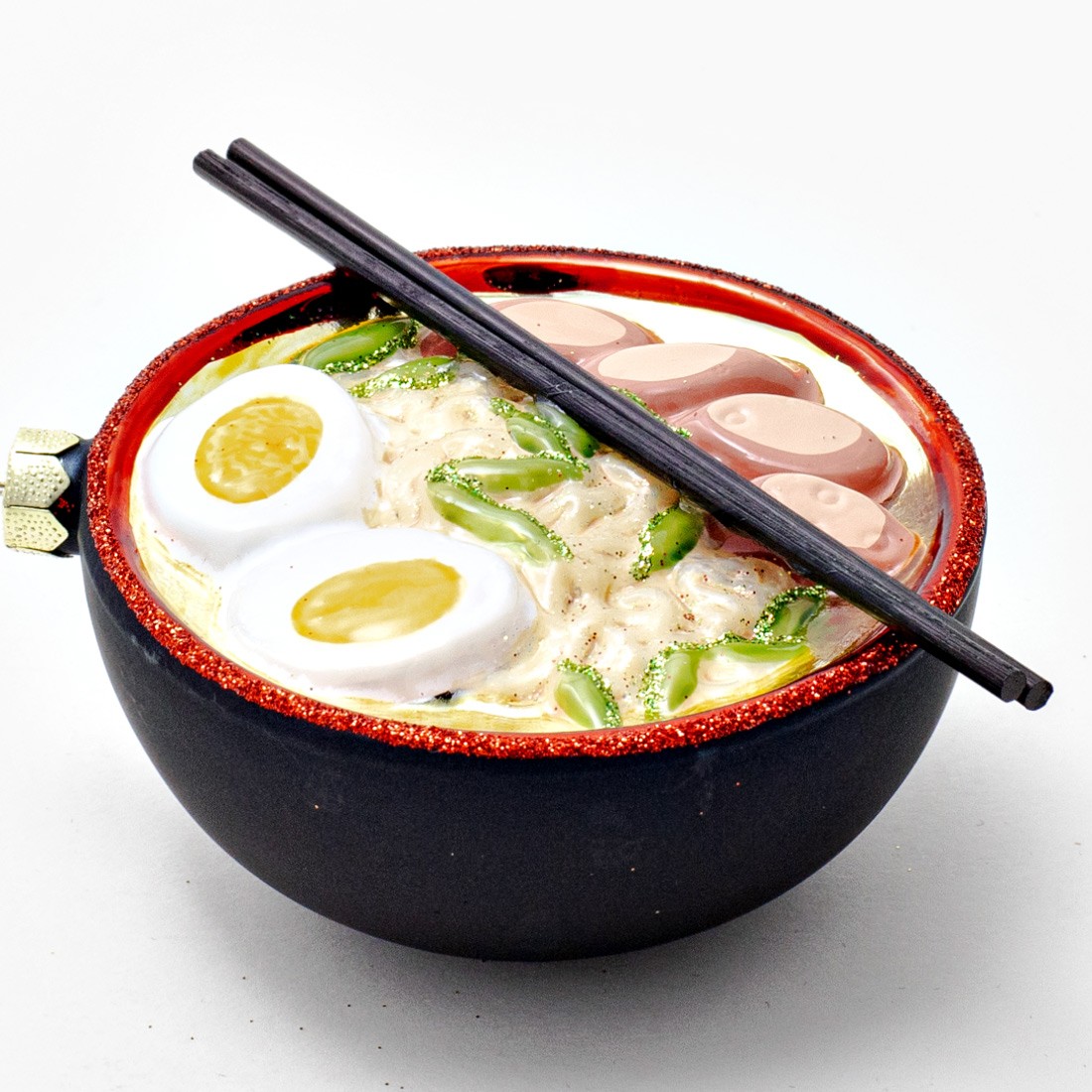 Елочная игрушка «Суп Ramen» Стекло. 90 x 95 мм.