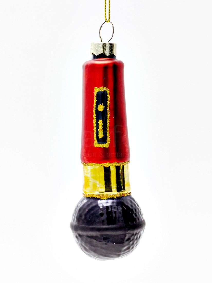 Елочная игрушка «Микрофон» Стекло. 45 x 120 мм.