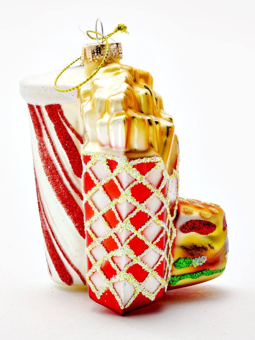 Елочная игрушка «Happy Meal» Стекло. 85 x 100 мм.