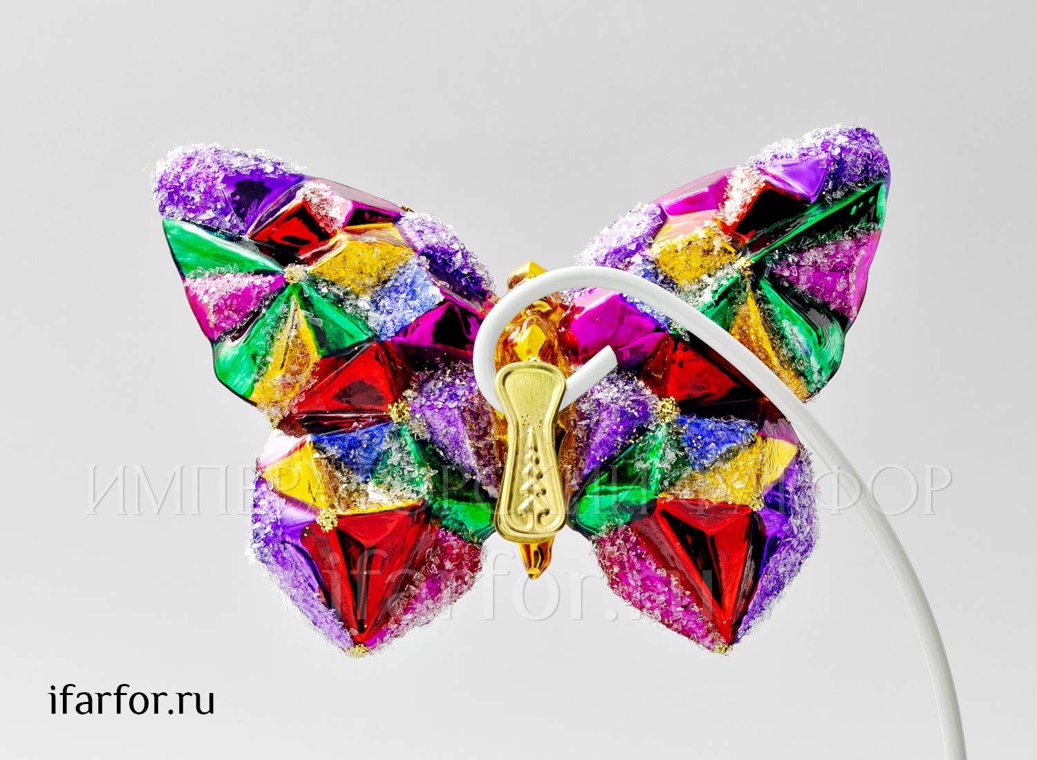 Елочная игрушка «Космическая бабочка на прищепке»