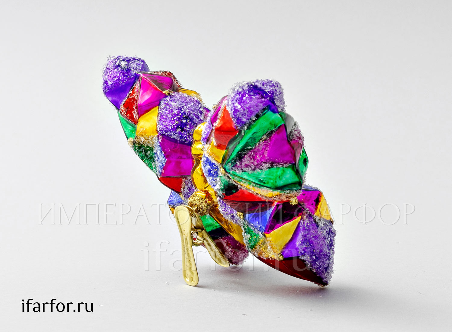 Елочная игрушка «Космическая бабочка на прищепке»