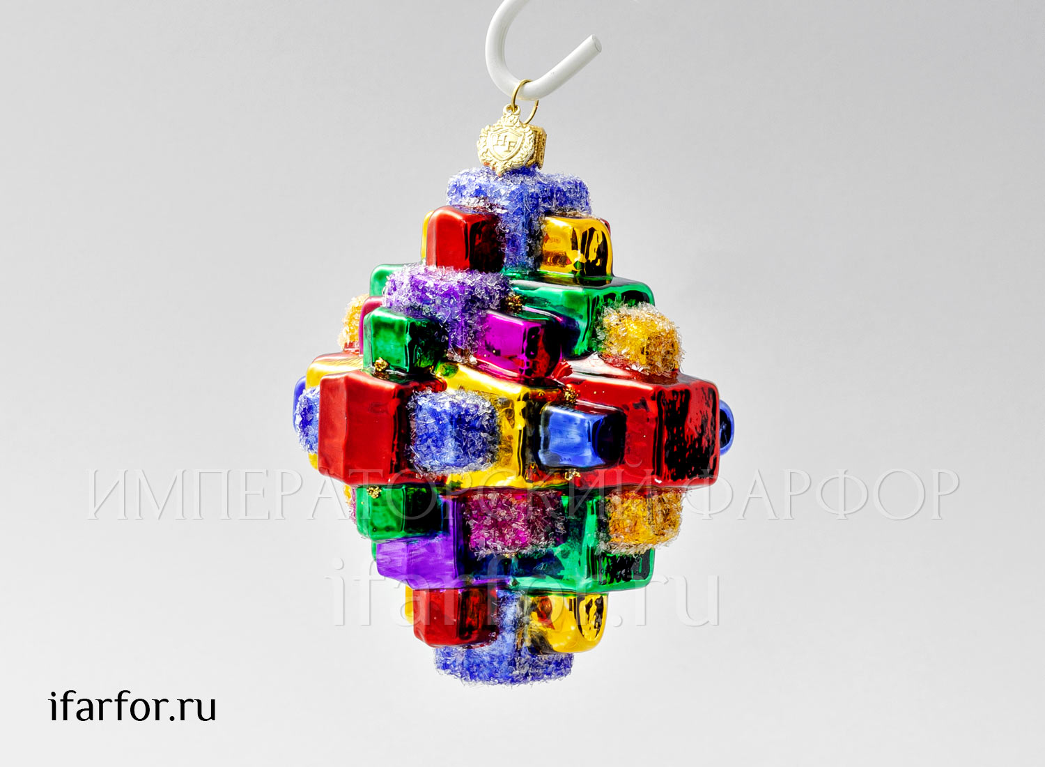 Елочная игрушка в подарочной коробке 210х130мм «Космические кубы»