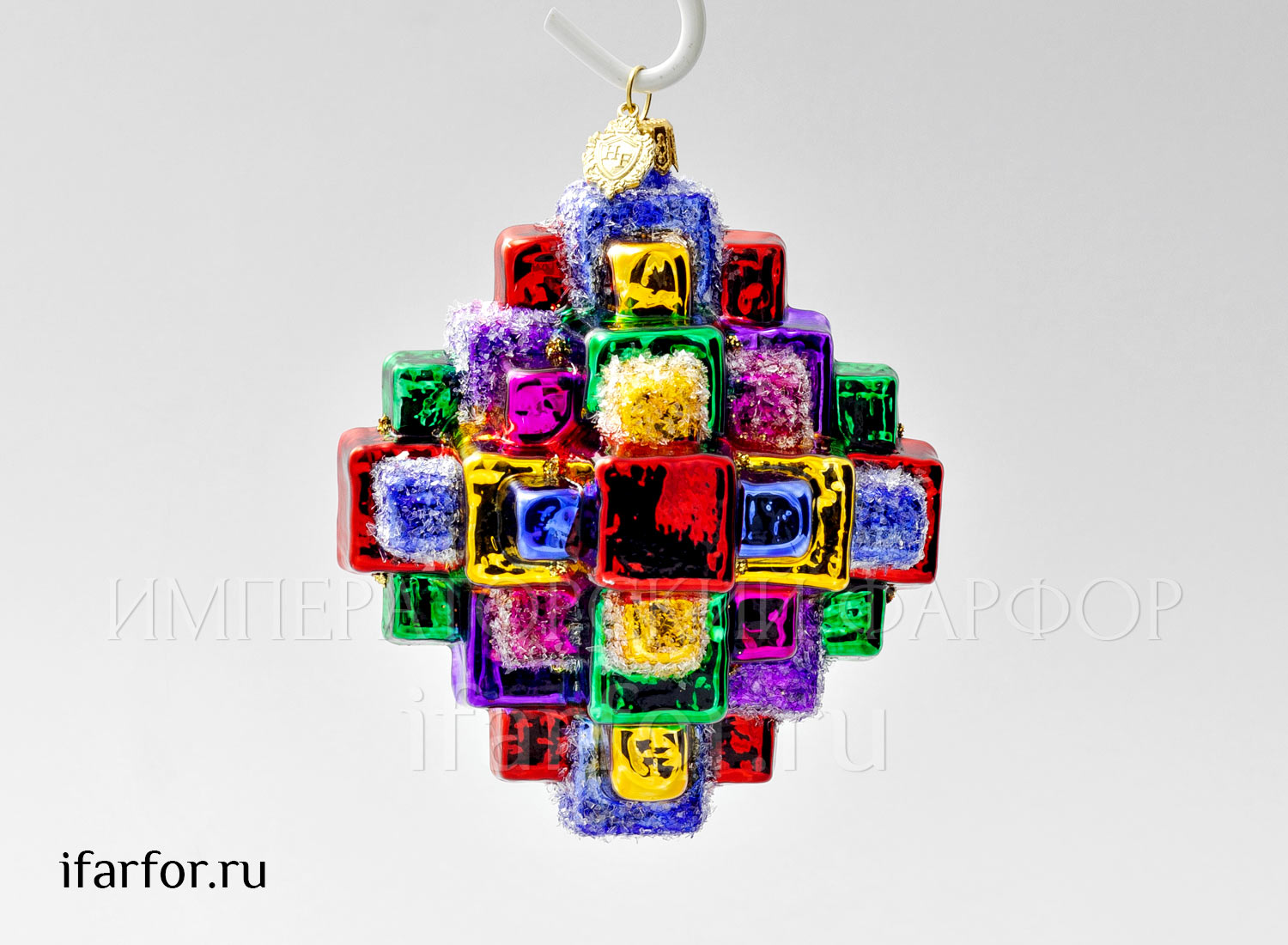 Елочная игрушка в подарочной коробке 210х130мм «Космические кубы»