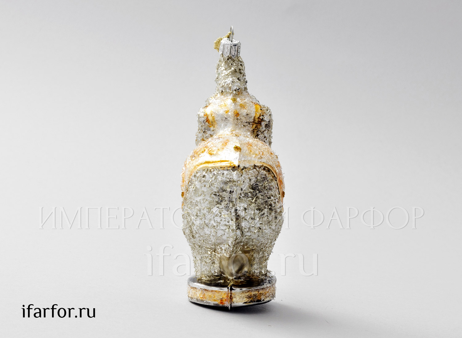 Елочная игрушка «Слон в золотой попоне» Стекло. 98 x 145 мм.
