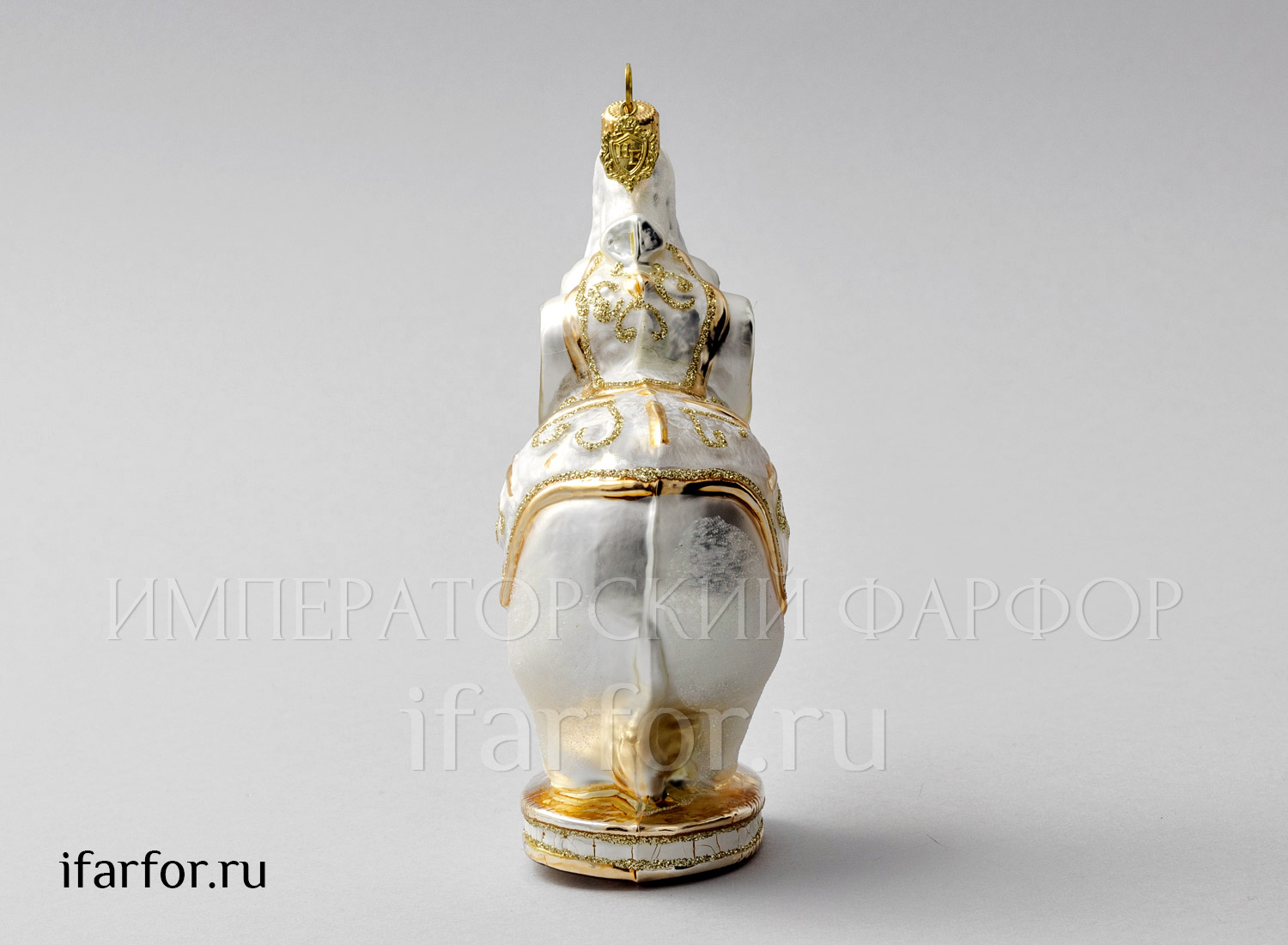 Елочная игрушка в подарочной коробке 210х130мм «Slon» Стекло. 100 x 140 мм.