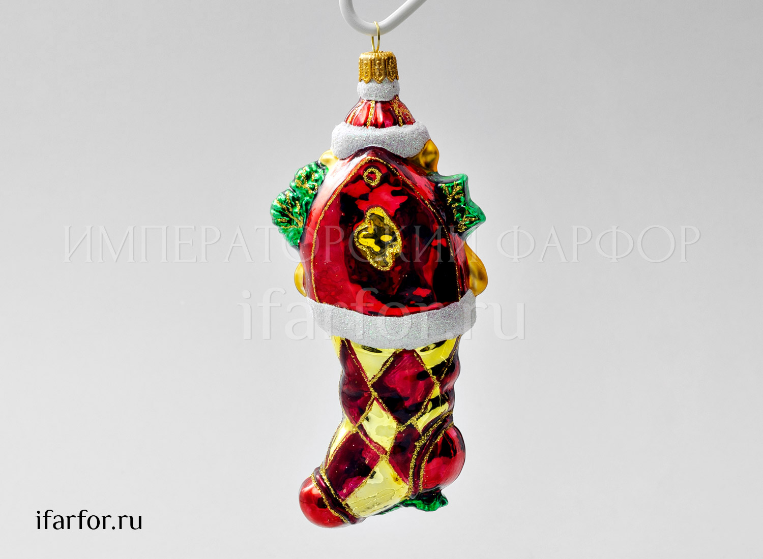 Елочная игрушка «Медвежонок в носке с подарками»