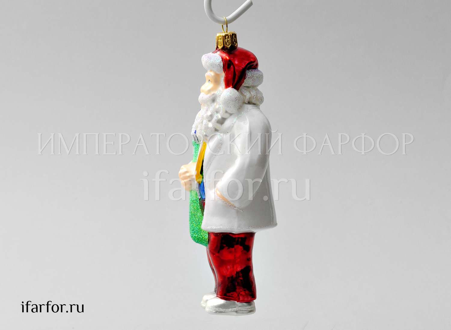 Елочная игрушка «Дед Мороз Дантист» Стекло. 160 мм.