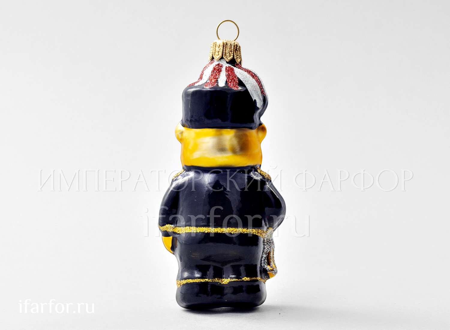Елочная игрушка «Мишка Тедди. Мишка Тедди Шахтер» Стекло. 108 мм.