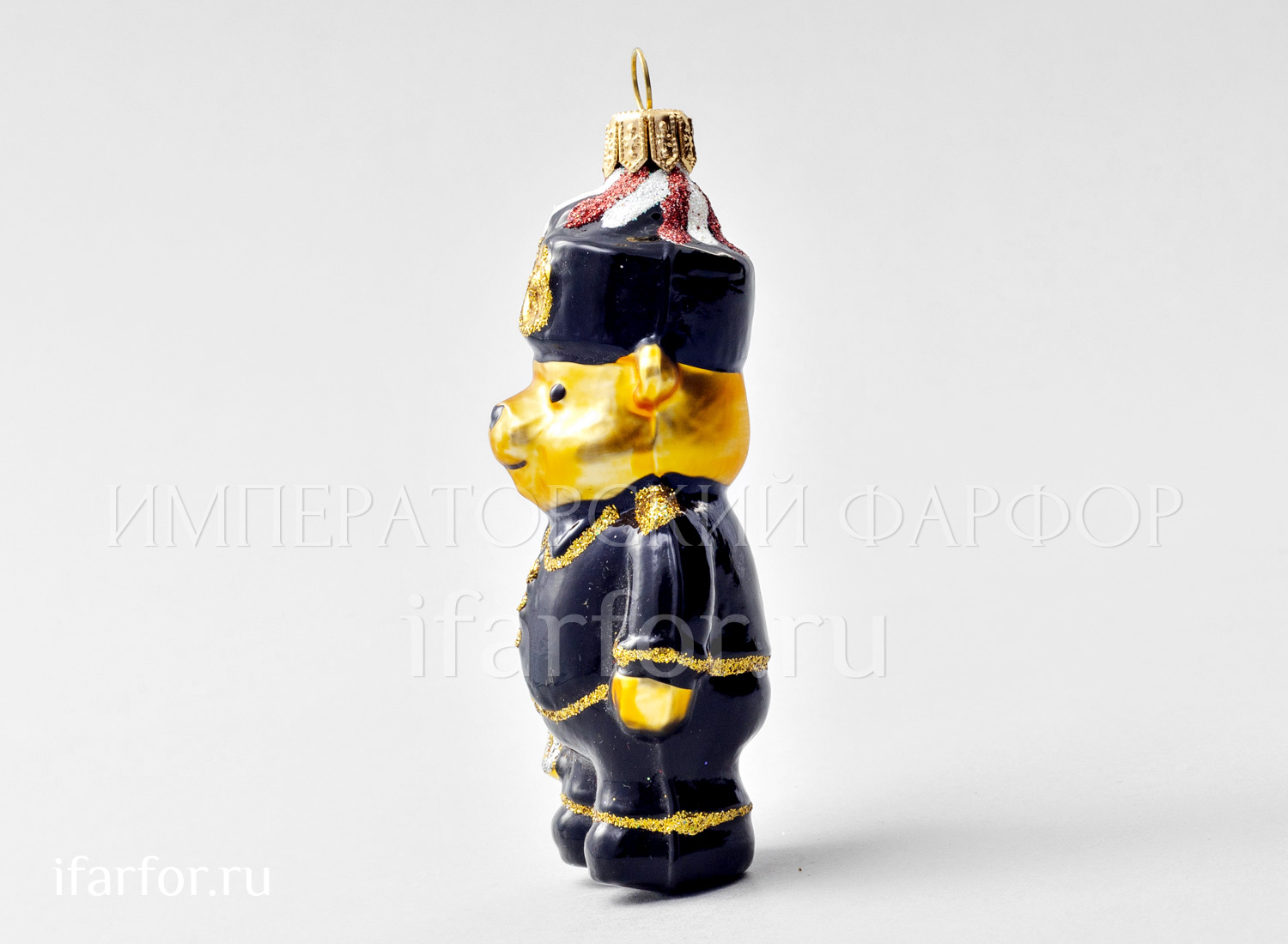 Елочная игрушка «Мишка Тедди. Мишка Тедди Шахтер» Стекло. 108 мм.