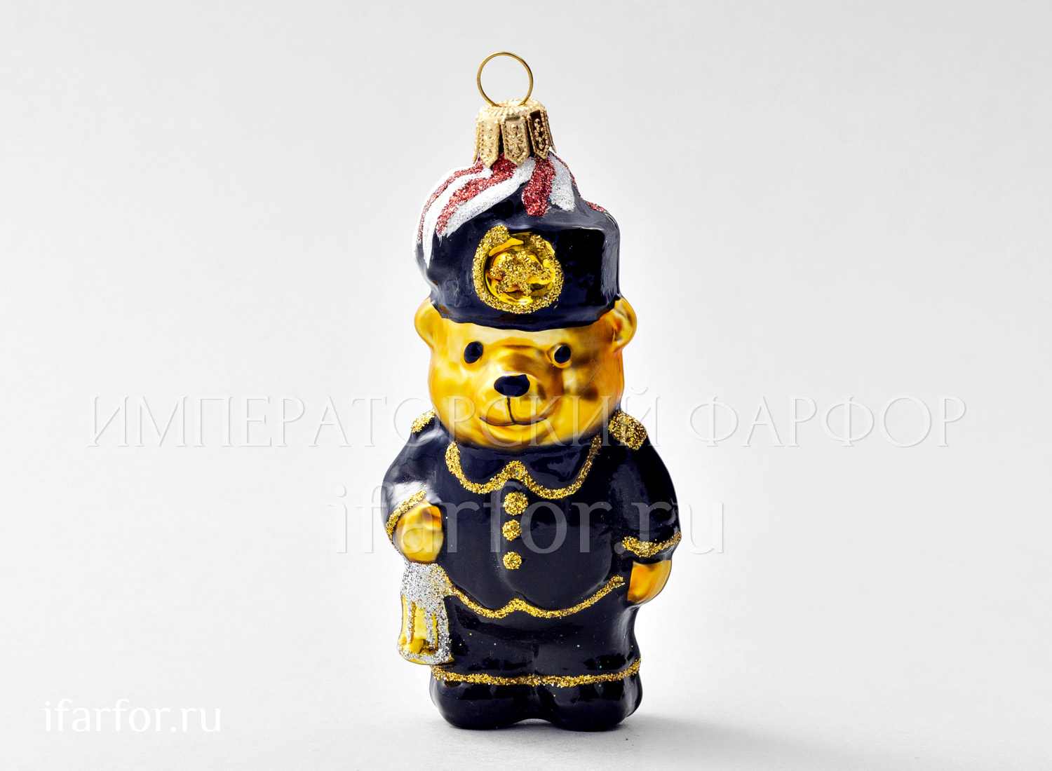 Елочная игрушка «Мишка Тедди. Мишка Тедди Шахтер» Стекло. 108 мм.