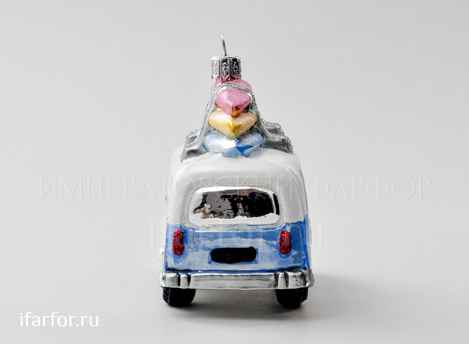 Елочная игрушка «Автобус» Стекло. 113 x 102 мм.