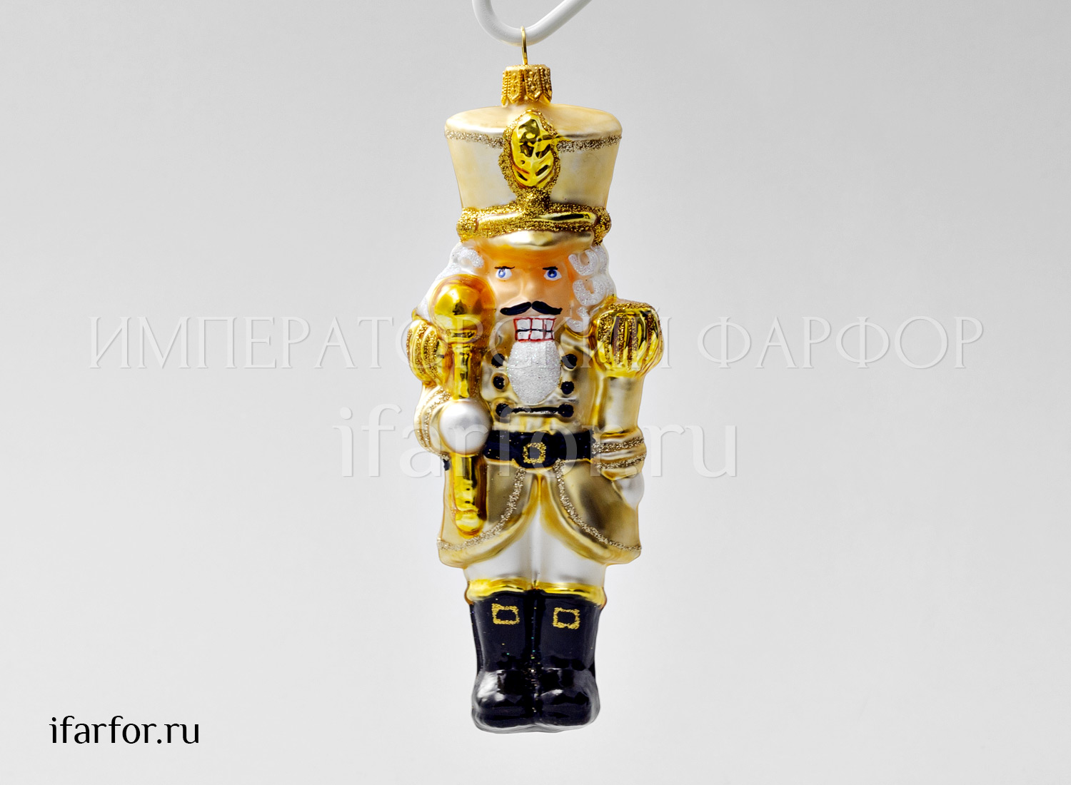 Елочная игрушка «Щелкунчик в золотом камзоле»