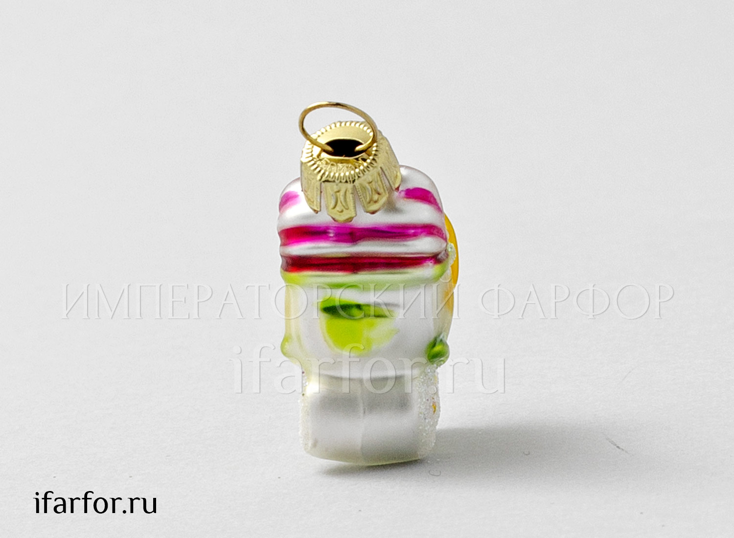 Елочная игрушка «Детская коляска розовая высокая»