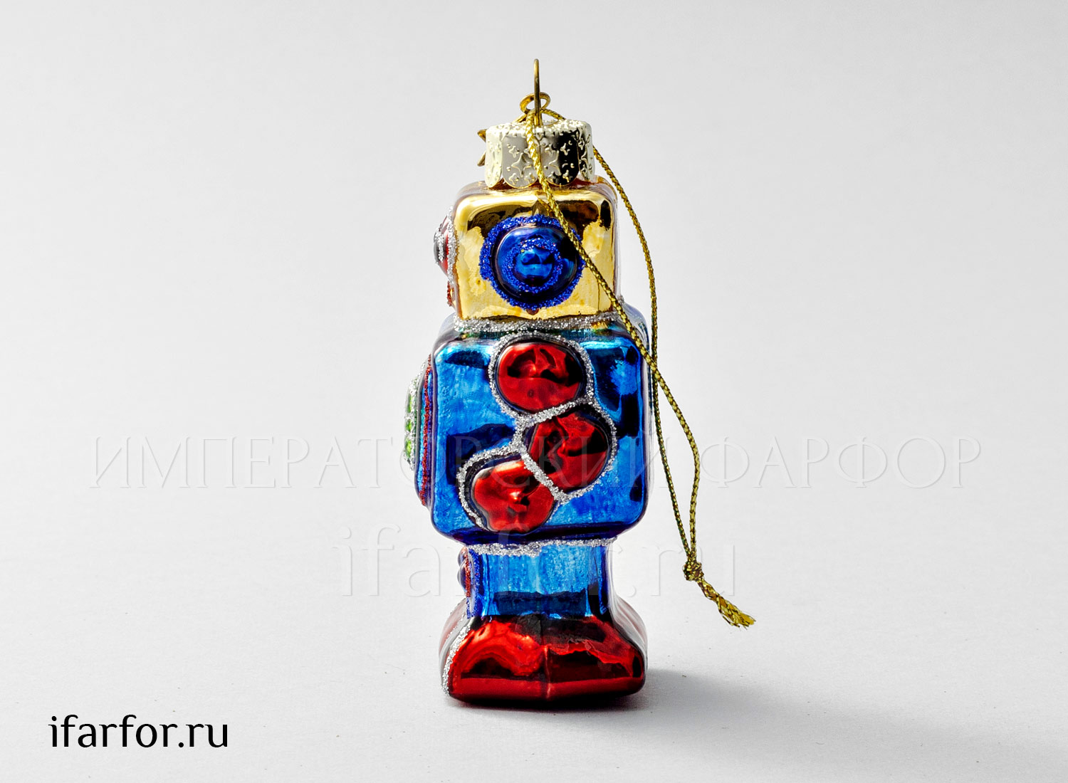 Елочная игрушка «Маленький робот синий»