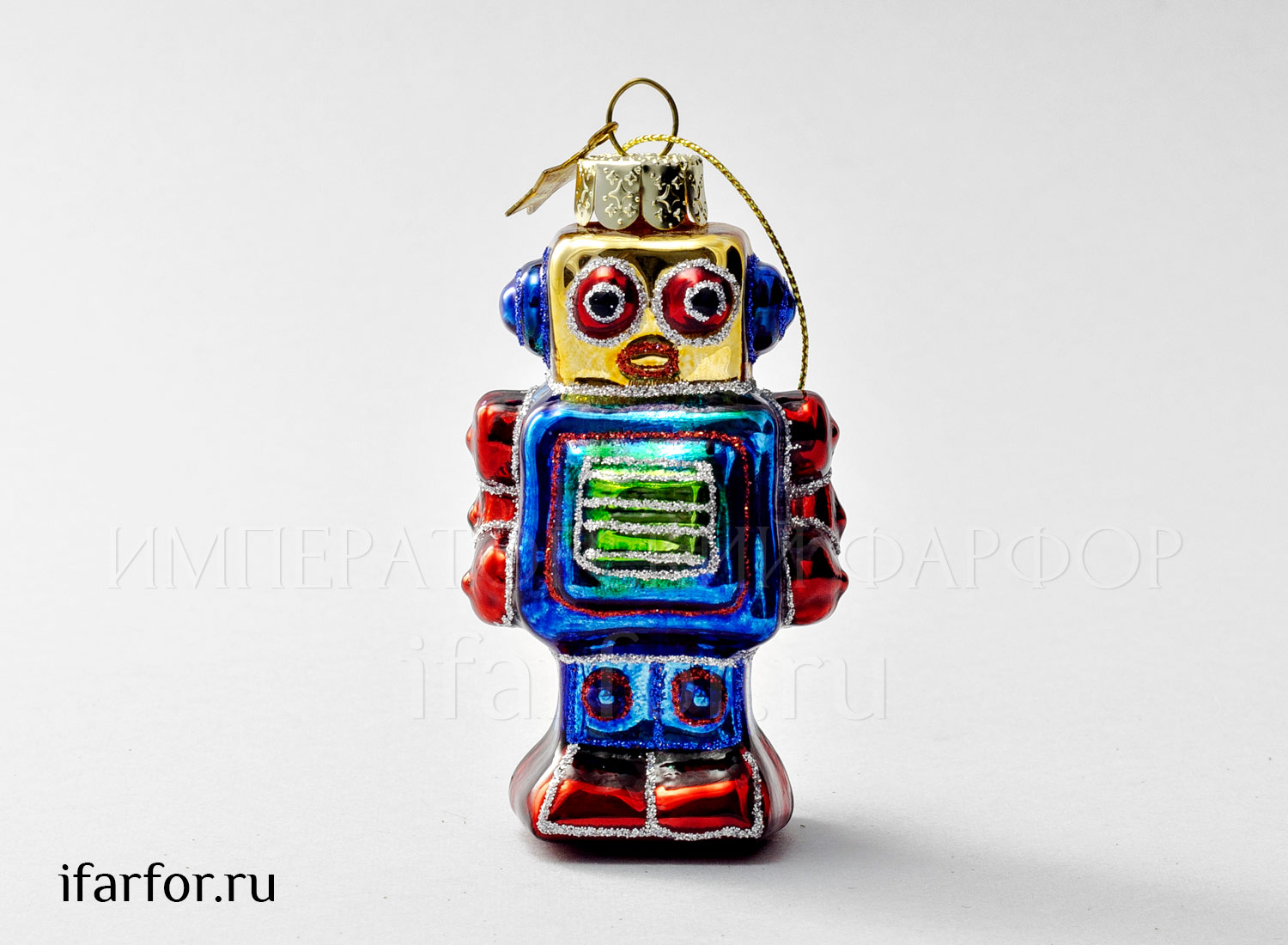 Елочная игрушка «Маленький робот синий»