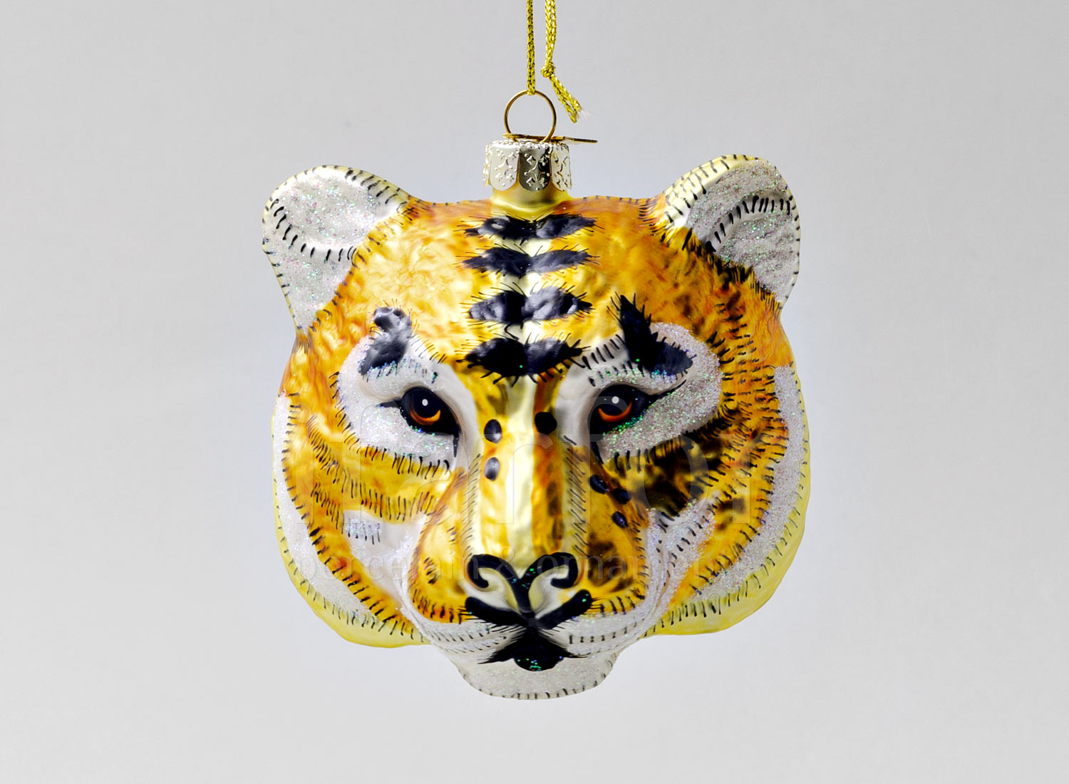Елочная игрушка «Голова тигра оранжевая»