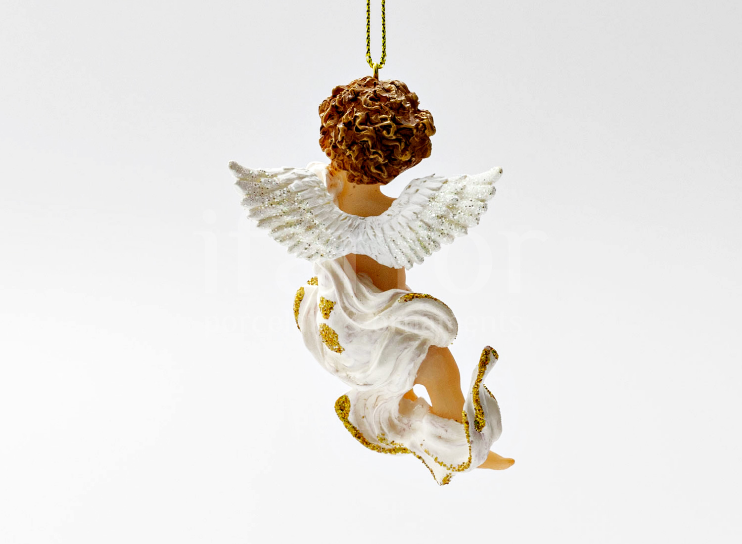 Елочная игрушка «Ангел с трубой» Форма: Ангел с трубой. 90 мм.