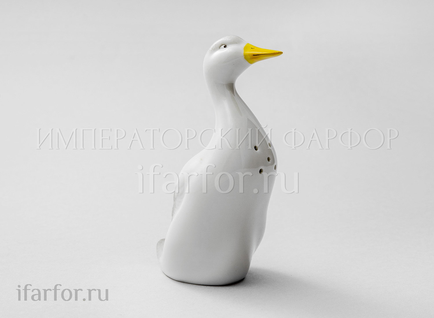 Солонка «Утка» Форма: Утка. Твердый фарфор. 130 мм.
